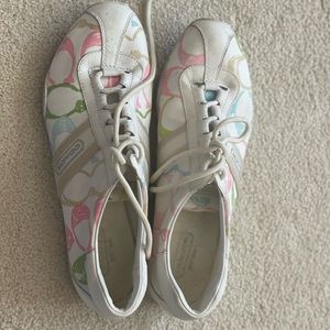 Coach rainbow size 10 coach sneakers signature print